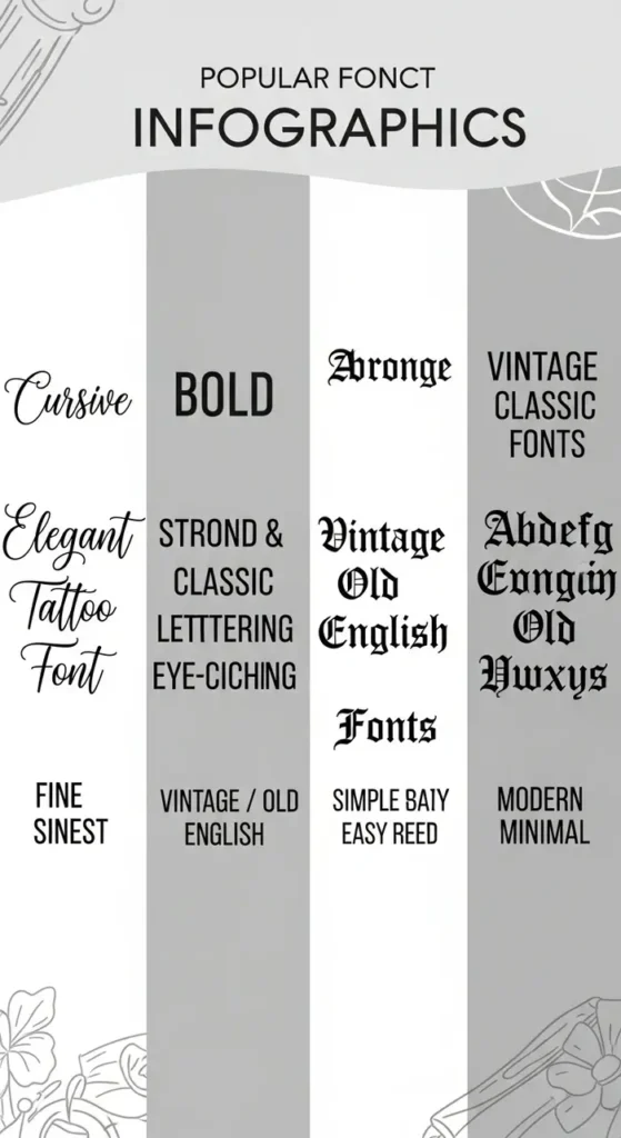 Arten beliebter Tattoo Schriftarten (Fonts)