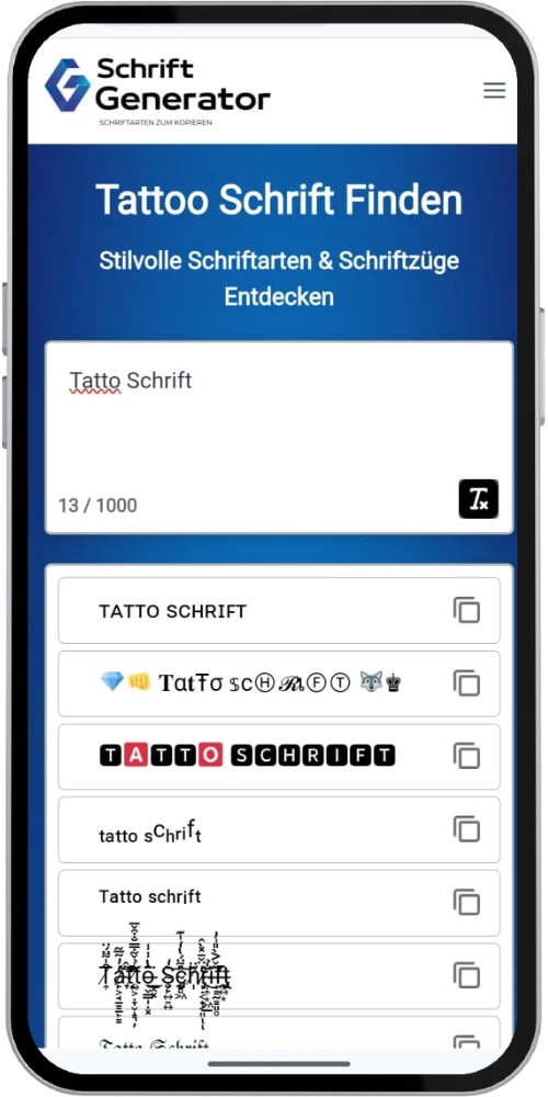 Tattoo Schrift Generator
