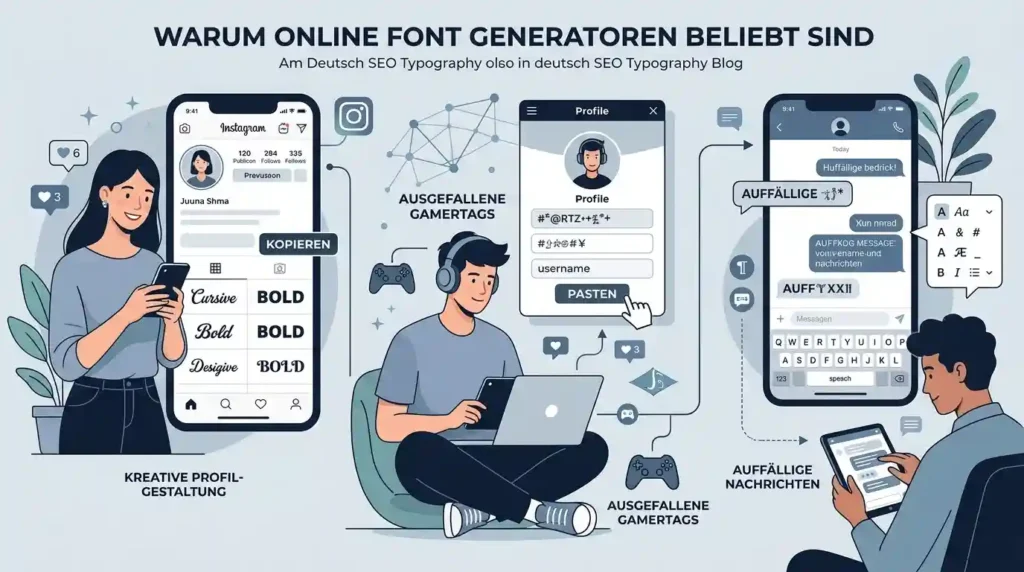 Warum Menschen nach Schriftarten Generatoren für Social Media, Gaming und kreative Texte suchen