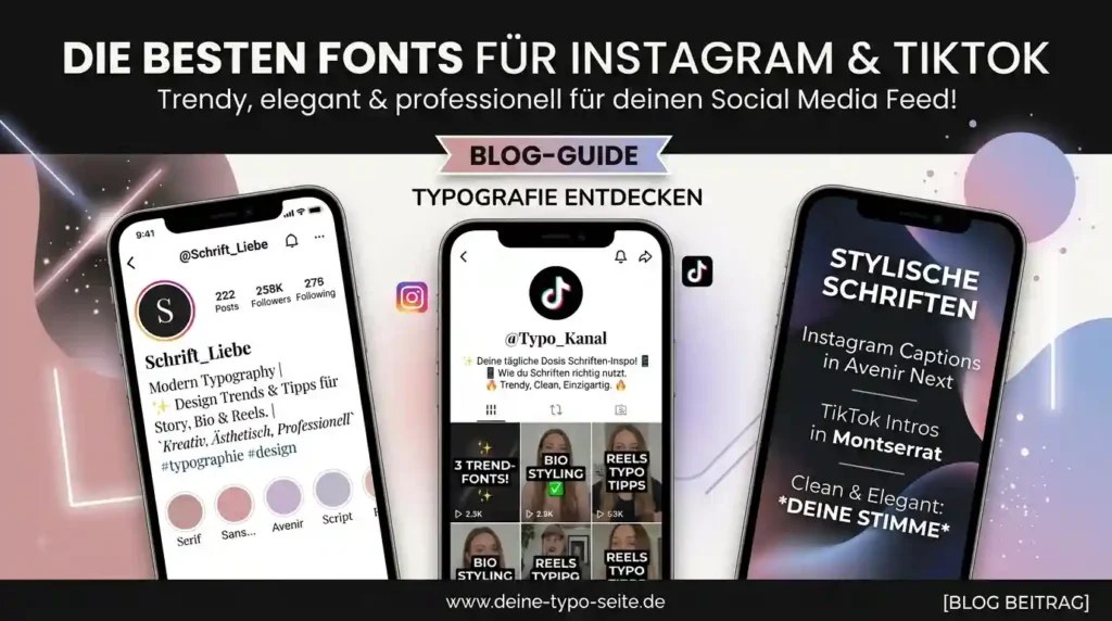 Die besten Schriftarten für Instagram und TikTok mit modernen und stylischen Textdesigns für Social Media Profile